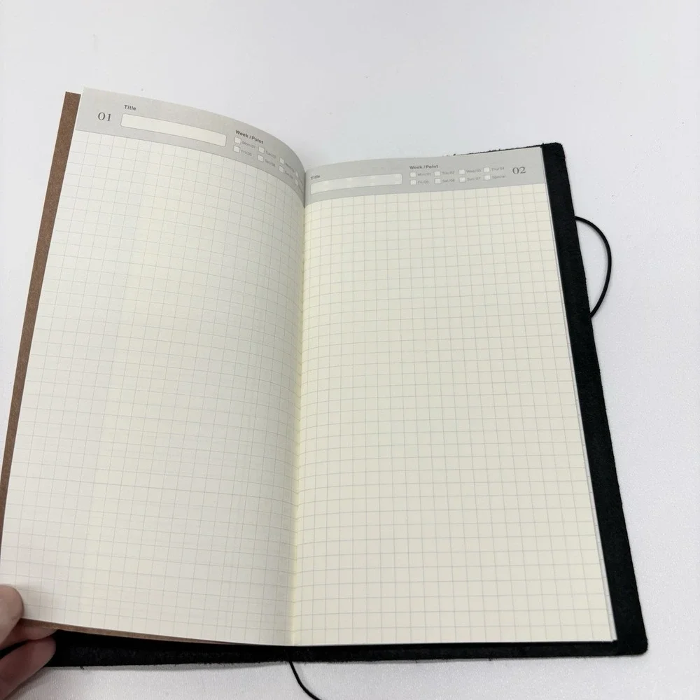 Traveler's Company Notebook Kit - Leather Cover, Refills, Bands, Clips, Zip Case